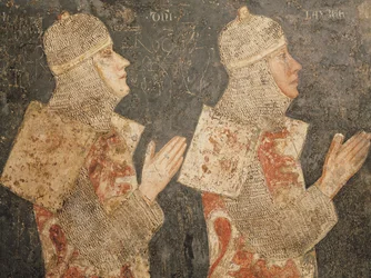 Twee kruisvaarders van de Minutolo familie, uit de Cappella Minutolo